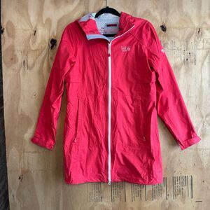 Mountain Hardwear Red Dry Q Evap Waterproof Rain Parka Sz S * Flaws